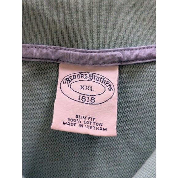 Brooks Brothers Slim Fit Men's Light Blue Polo Shirt Short Sleeves XXL - Picture 5 of 11